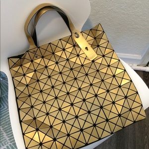 Geometric Pattern Bag Gold BAOBAO Issey Miyake